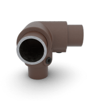 Buiskoppeling Drieweg kniestuk 90° - vintage bruin-B / 26,9 mm